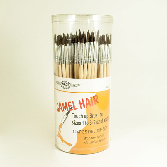 1930 Camel Hair Open Stock Watercolor Touch-Up Brush Set, #1, #2, #3, #4, #5, #6 Brush, Wood Handle