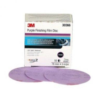 2000 GRIT 3" 3M FINISHING FILM HOOKIT VELCRO DISC - 50 Pack