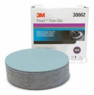 5000 GRIT 6" TRIZACT HOOKIT VELCRO FOAM DISC - 15 Pack