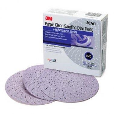 600 GRIT 6" 3M HOOKIT PURPLE CLEAN SANDING DISC - 50 Pack