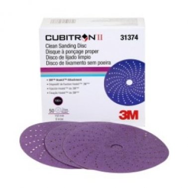 180 GRIT 6" 3M CUBITRON II HOOKIT VELCRO DISC - 50 Pack 31374